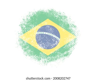 Vector grunge Brazil flag background.