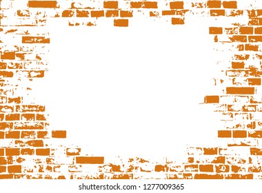 vector of grunge brick wall with blank copyspace