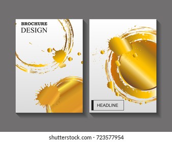 Vector grunge brochure design.Abstract flyer with grunge shapes.