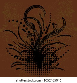 Vector grunge brush abstract background.