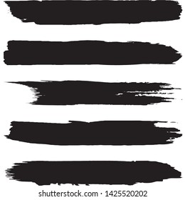 Vector grunge brush black isolated on white background