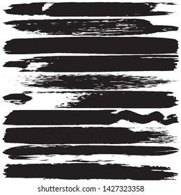 Vector grunge brush black isolated on white background