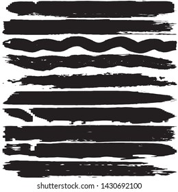 Vector grunge brush black isolated on white background