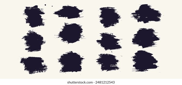 Vector grunge brush stroke frame background collection