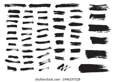 Vector grunge brush stroke set.Black paint brush.