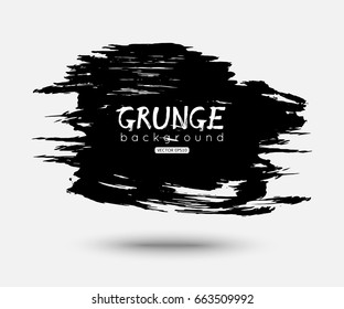Vector grunge brush stroke shape. Black ink design