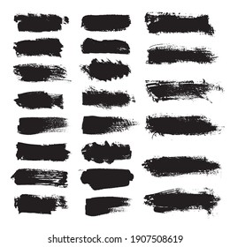 Vector grunge brush stroke,Black paint brush elements design.