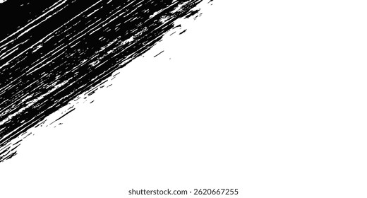 Vector grunge brush strokes texture rough black scratches for wallpaper, paint splatter template, dirt banner