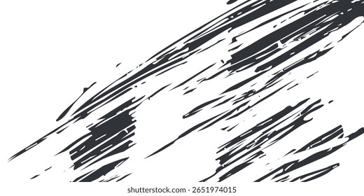 Vetor grunge escova traçados textura áspero arranhões pretos para papel de parede, pintura modelo splatter, faixa de sujeira, projeto aquarela.