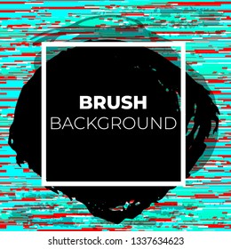Vector grunge brush texture with frame - design elements