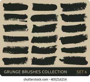 Vector grunge brushes collection. SET 6