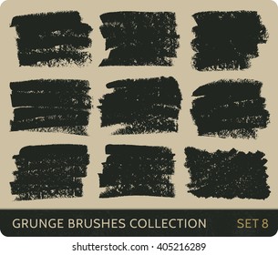 Vector grunge brushes collection. SET 8