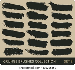 Vector grunge brushes collection. SET 9