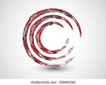 Vector Grunge Brushes Line . Logo Design . Unusual Grunge Shape