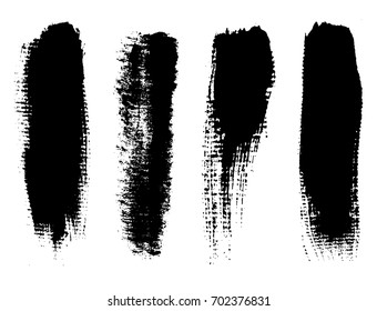 Vector grunge brushes.Set of paint brush strokes, stripes. Dirty design elements.