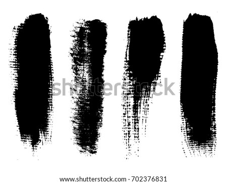 Vector grunge brushes.Set of paint brush strokes, stripes. Dirty design elements.