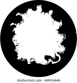 Vector Grunge Brushes Stroke . Circle Logo Design .