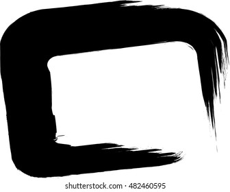 Vector Grunge Brushes Stroke . Rectangle Frame.  Logo Design .