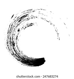 Vector Grunge Brushes Stroke . Spiral Logo Design . 