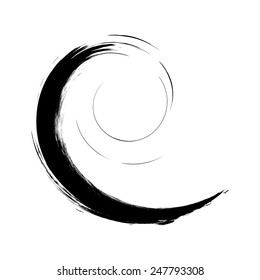 Vector Grunge Brushes Stroke . Spiral Logo Design . 