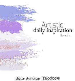 Vector grunge brushes surface decoration pattern with  gradient violet elements, sparkle dots and splashes, Foil graphics. grunge bright  glitter illustration