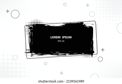 Vector grunge brushes text banner geometric background