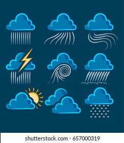Vector of Grunge brushes weather Icon set.