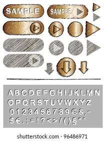 vector grunge buttons - hand drawn