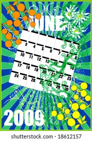 vector grunge calendar 2009