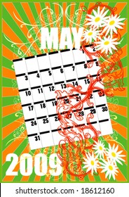 vector grunge calendar 2009