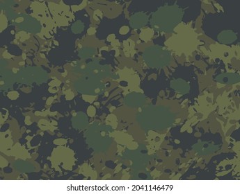 Fondo de camuflaje de grunge vectorial con salpicaduras.