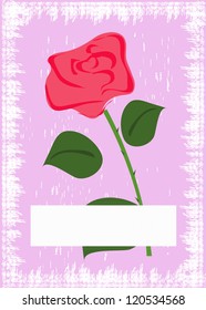 vector grunge card with rose