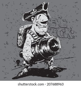 vector grunge cartoon pirate