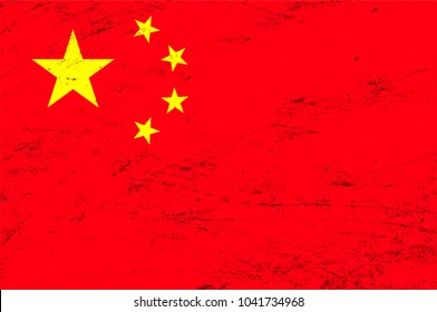 Vector grunge China flag background