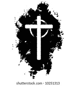 Vector grunge christian cross
