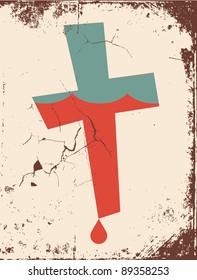 Vector grunge Christian cross background