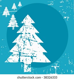 Vector Grunge Christmas Tree Card
