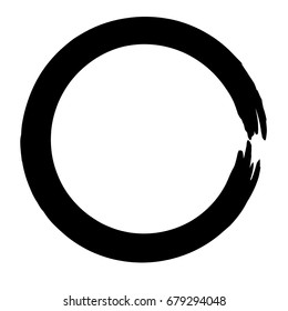 Vector Grunge Circle Brush Stroke Background. Distress Frame, Logo, Banner, Wallpaper.