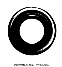 Vector Grunge Circle Brush Stroke Background. Distress Frame, Logo, Banner, Wallpaper.