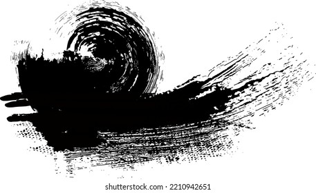 Vektorgrafik von Grunge-Kreis-Pinselstrichen. Pinselstrich einzeln auf weißem Hintergrund, Vektorgrafik-Schlaganfall, handgezeichnete Pinselstriche