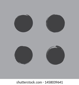 Vector grunge circle collection. Distressed round shapes set. Grungy circles.