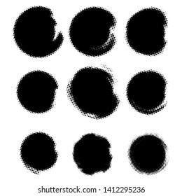 vector grunge circle collection, halftone effect