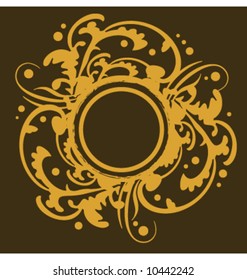 Vector grunge circle frame