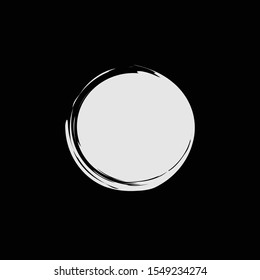 Vector grunge circle, grungy round shape banner