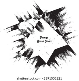 Vector grunge circle. Ink round stroke brush frame on white background. Vector illustration. Vector grunge circle. Ink square stroke on white background. Vector illustration.