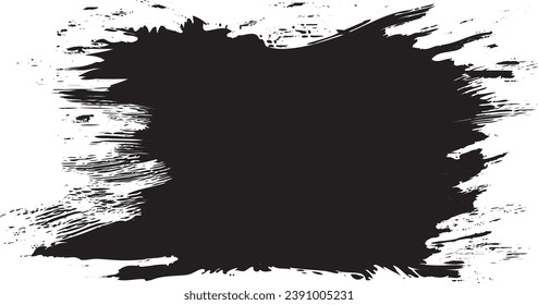 Vector grunge circle. Ink round stroke brush frame on white background. Vector illustration. Vector grunge circle. Ink square stroke on white background. Vector illustration.