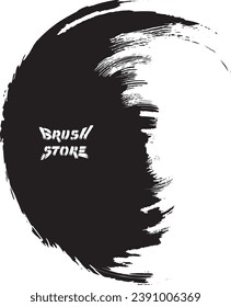 Vector grunge circle. Ink round stroke brush frame on white background. Vector illustration. Vector grunge circle. Ink square stroke on white background. Vector illustration.