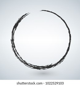 Vector Grunge circle. Isolated on white background.