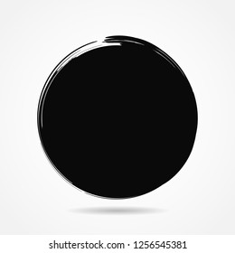 Vector grunge circle, grunge round shape, grunge banner V. 2 - Color circle brush stroke with black color isolated on white background, Vector Illustration eps 10 