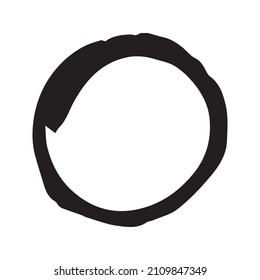 Vector grunge circle, grunge round shape, grunge banner circle brush stroke with black color isolated on white background, Vector Illustration
